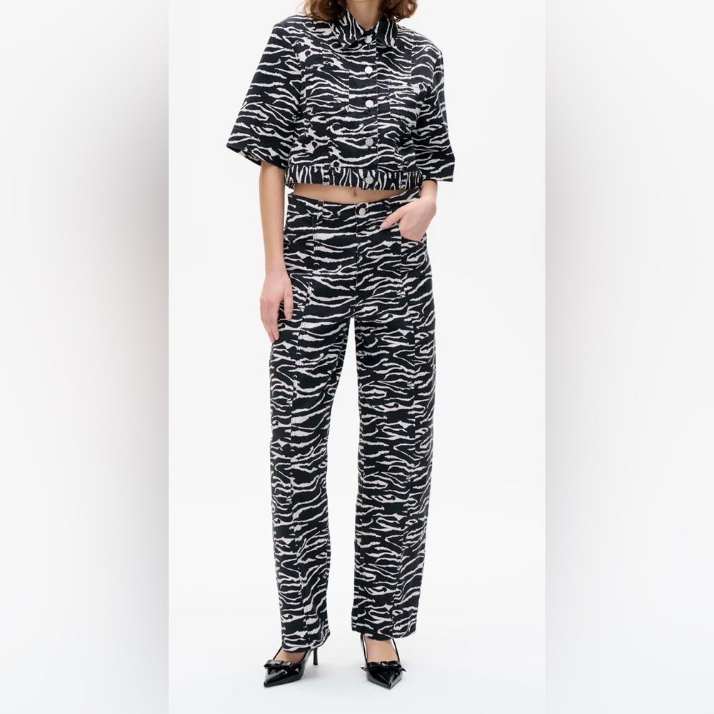 Baum und Pferdgarten Nara jeans in the black whisper zebra print, Barrel style